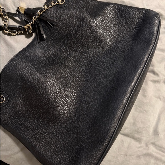 Tory Burch Black Pebbled Leather Shoulder Bag - Picture 10 of 11